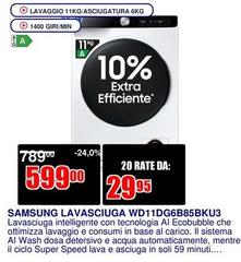 Samsung - Lavasciuga Wd11dg6b85bku3