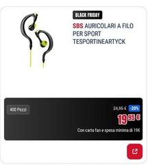 Sbs -  Auricolari A Filo Per Sport