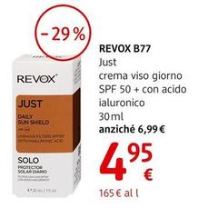 Revox B77 - Just Crema Viso Giorno SPF 50 + Con Acido Ialuronico 30 Ml