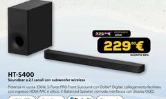 Soundbar A2 canali con subwoofer wireless