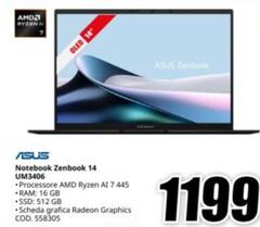 Asus - Notebook Zenbook 14 UM3406