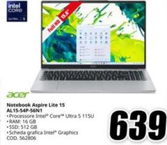 Acer - Notebook Aspire Lite 15 AL15-54P-56N
