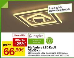 Inspire - Plafoniera Led Kaoli 35x35 Cm