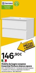 Sensea - Mobile Da Bagno Sospeso Essential Finitura Bianco Opaco