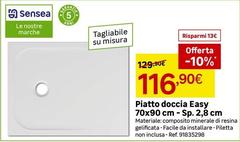 Sensea - Piatto Doccia Easy 70x90 Cm - Sp. 2,8 Cm