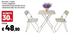 Set Tavolo 2 Sedie