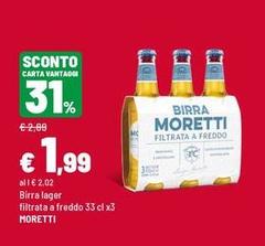 Moretti - Birra Lager Filtrata A Freddo