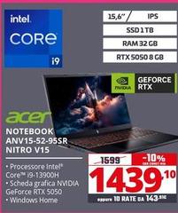 Acer - Notebook ANV15-52-95SR NITRO V15