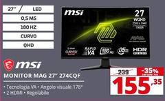 Msi - Monitor Mag 27'' 274CQF 
