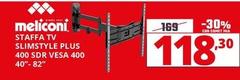 Meliconi - Staffa Tv Slimstyle Plus 400 Sdr Vesa 400 40