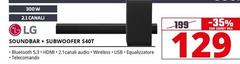 LG - Soundbar + Subwoofer S40T
