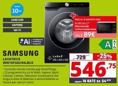 Samsung - Lavatrice WW10FG6U94LBU3