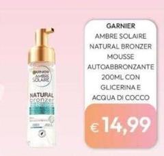 Garnier - Ambre Solaire Natural Bronzer Mousse Autoabbronzante Glicerina E Acqua Di Cocco