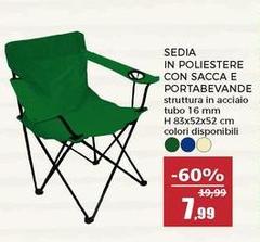 Sedia In Poliestere Con Sacca E Portabevande