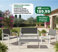 Tortora - Tavolo Con 2 Sedie E Panchina