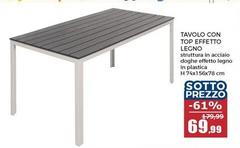 Tavolo Con Top Effetto Legno