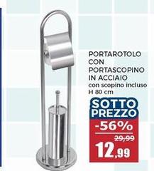 Portarotolo Con Portascopino In Acciaio