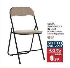 Sedia Pieghevole In Lino