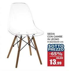 Sedia Con Gambe In Legno