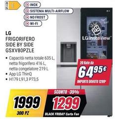 LG - Frigorifero Side By Side GSXV80PZLE