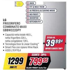 LG - Frigorifero Combinato Maxi GBBW322DPY