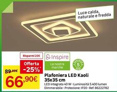 Inspire - Plafoniera Led Kaoli 35x35 Cm