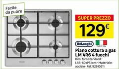 De Longhi - Piano Cottura A Gas LM 4R6 4 Fuochi