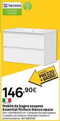 Sensea - Mobile Da Bagno Sospeso Essential Finitura Bianco Opaco