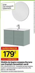 Mobile Da Bagno Sospeso Burano Con Frontali Cannettati Verdi