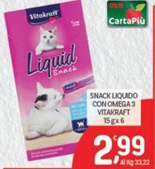 Vitakraft - Snack Liquido Con Omega 3