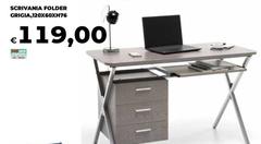 Scrivania Folder Gricia, 120x60xh76