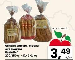 Grissini Classici, Cipolla O Rosmarino Resiutta