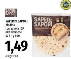 Saper Di Sapori - Piadina Romagnola IGP Alla Riminese