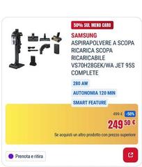 Samsung - Aspirapolvere A Scopa Ricarica Scopa Ricaricabile Vs70h28gek/wa Jet 95S Complete