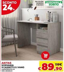 Akitas Scrivania 3 Cassetti E 1 Vano