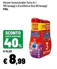 Pril - Gel Per Lavastoviglie Tutto In 1 105 Lavaggio Excellence Duo