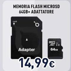 Ioplee - Memoria Flash Microsd 64GB+Adattatore