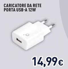 Ioplee - Caricatore Da Rete Porta USB-A 12W