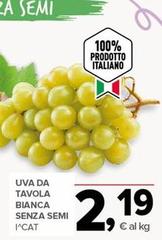 Uva Da Tavola Bianca Senza Semi