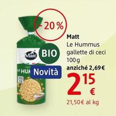 Matt Le Hummus Gallette Di Ceci 100 G