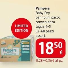 Pampers - Baby Dry Pannolini Pacco Convenienza Taglia 4/5  52/68 Pezzi, Assort.