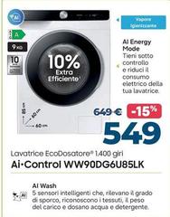 Samsung - Lavatrice EcoDosatore 1,400 Giri Ai Control WW90DG6U85LK