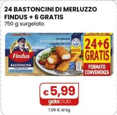 Findus - 24 Bastoncini Di Merluzzo + 6 Gratis 750 G Surgelato