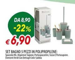 Set Bagno 5 Pezzi In Polipropilene