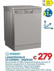 Indesit - Lavastoviglie 13 Coperti - IN2FE13D