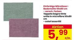 Tappeto Bagno Tinta Unita In Microfibra 50x80 Cm