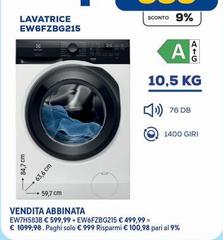 Beko - EW6FZBG215 Lavatrice Caricamento Frontale 7 Kg 1000 Giri/min A Bianco