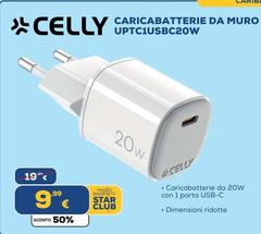 Celly - Caricabatterie Da Muro Uptc11usbc20w