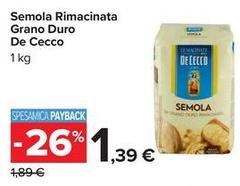 De Cecco - Semola Rimacinata Grano Duro