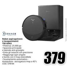 Ecovacs - Robot Aspirapolvere E Lavapavimenti T50 Gen3